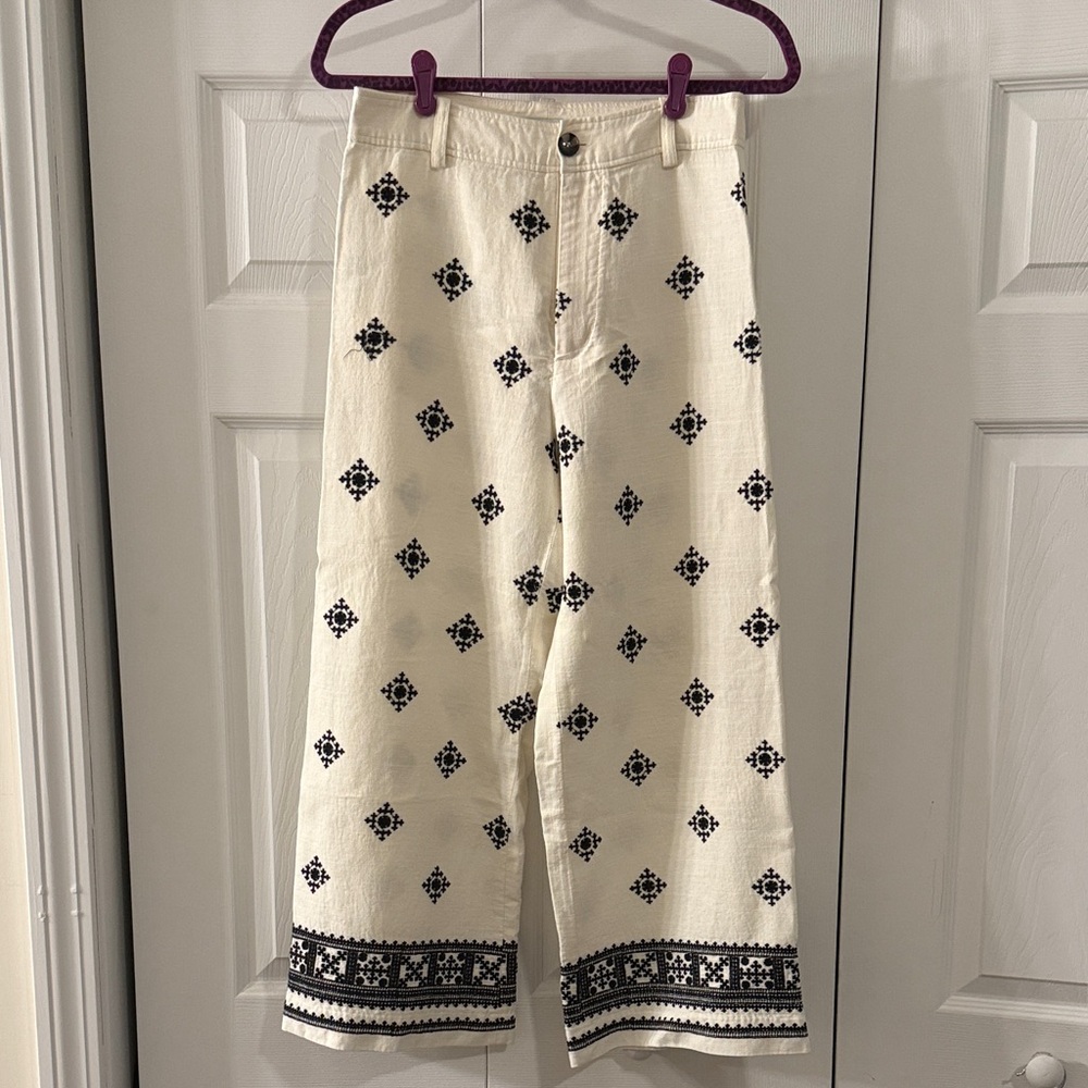 Zara Linen Cropped Pant